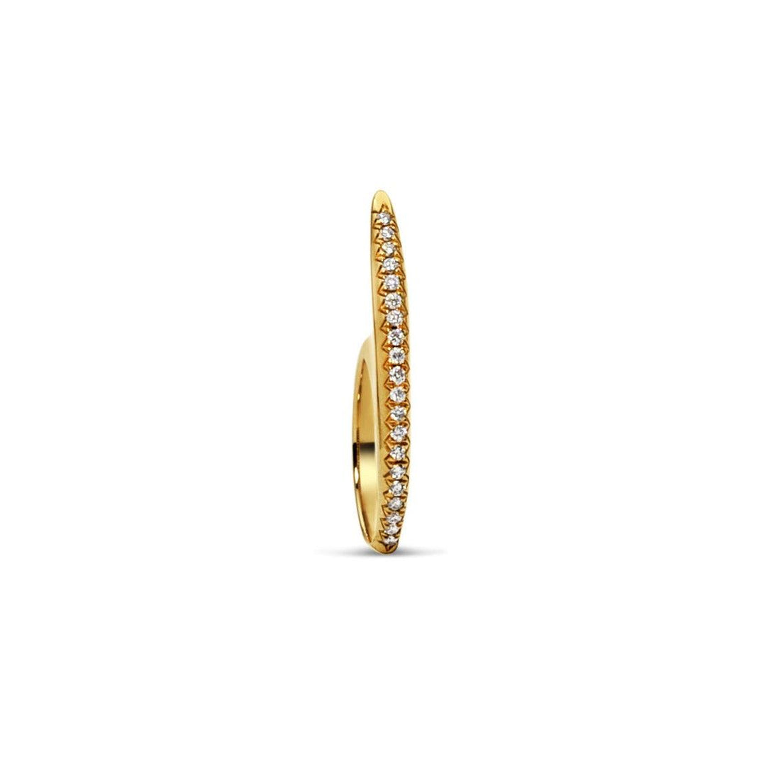 Small Diamond Ridge Slice 18K