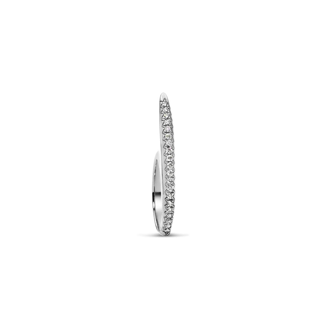 Small Diamond Ridge Slice Silver