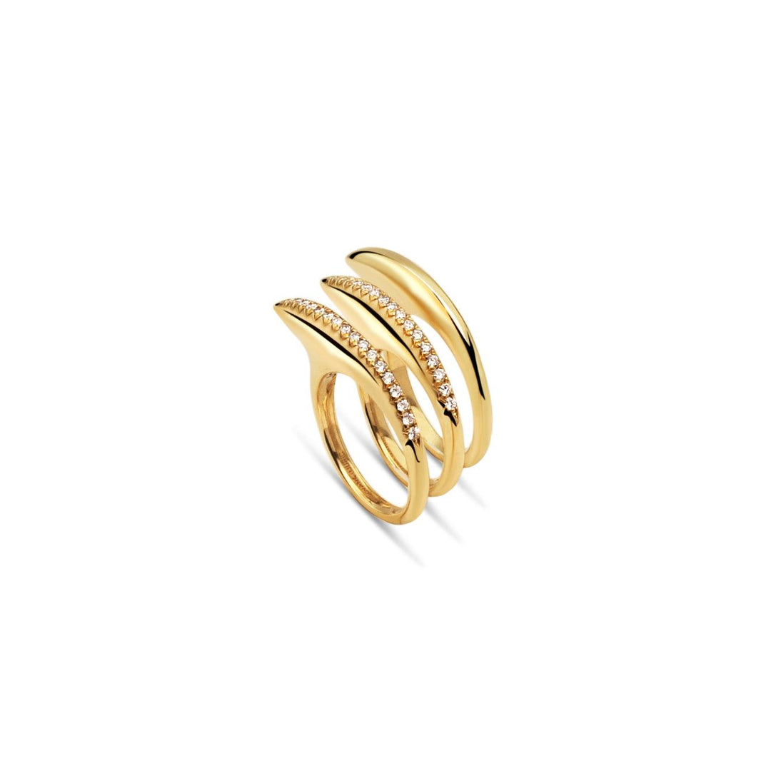 Wave Stack Double Diamond 18K