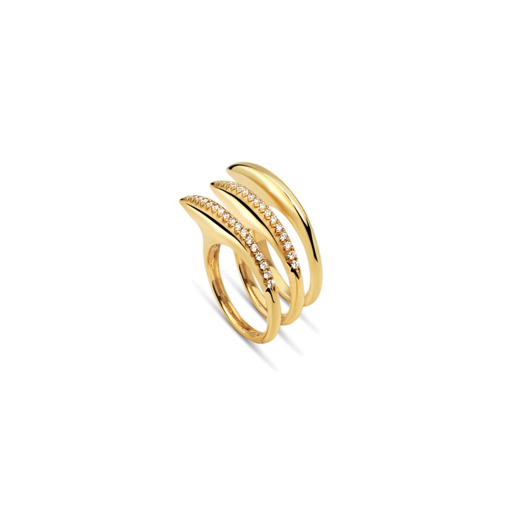 Wave Stack Double Diamond 18K