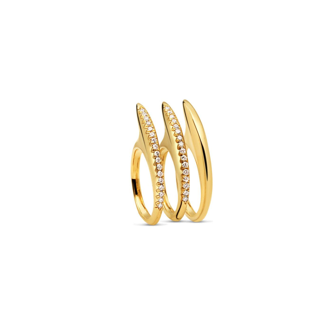 Wave Stack Double Diamond 18K