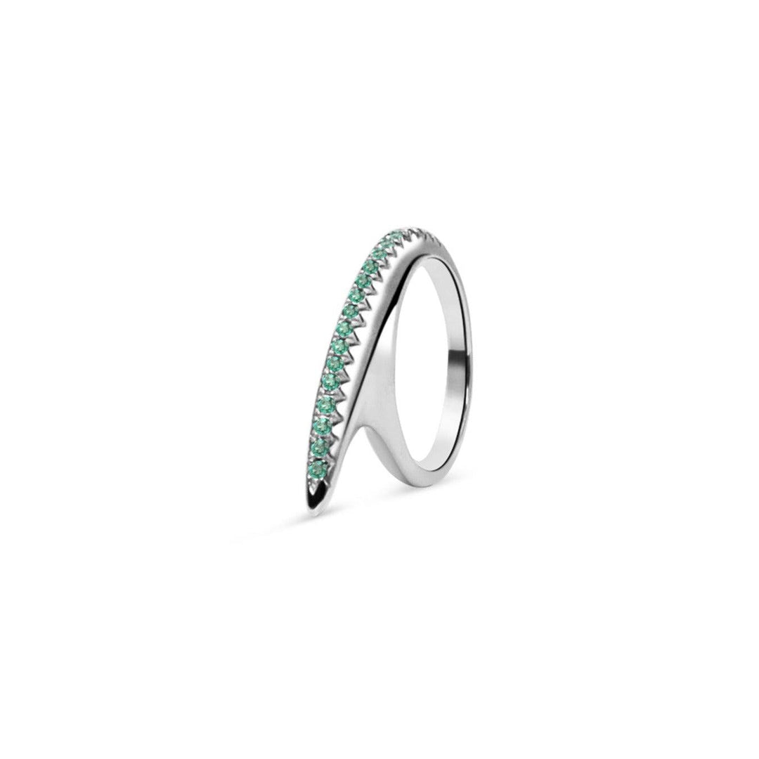 Small Pave Slice Silver