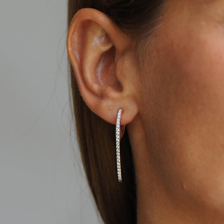 Medium Slice Diamond Hoops