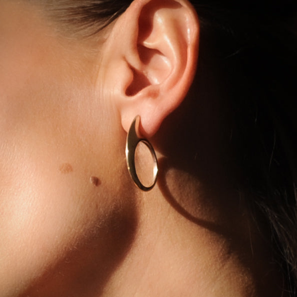 Bastet Hoop Earrings Gold Bronze