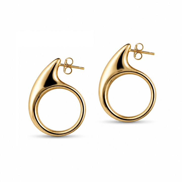 Bastet Hoop Earrings Gold Bronze