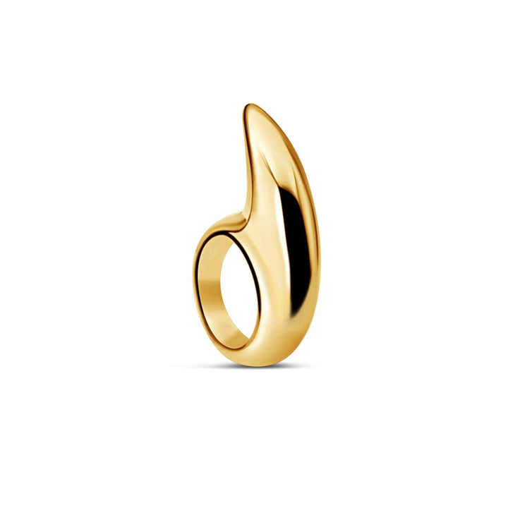 Large Crescent Ring Gold Bronze
