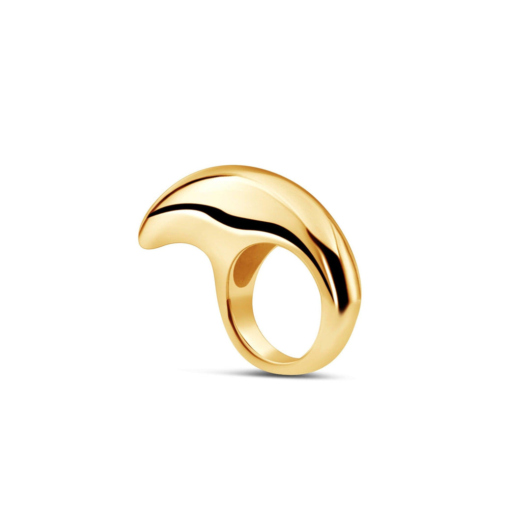 Large Crescent Ring Gold Bronze