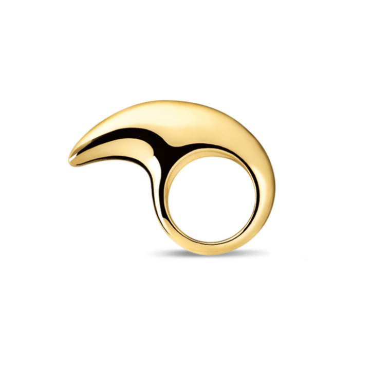 Large Crescent Ring Gold Bronze