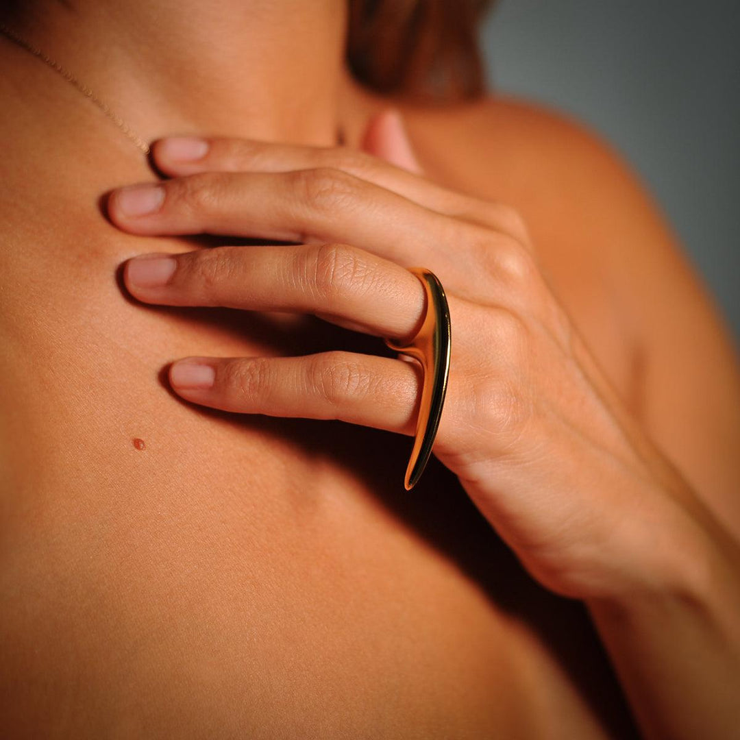 Large Slice Ring Gold Bronze