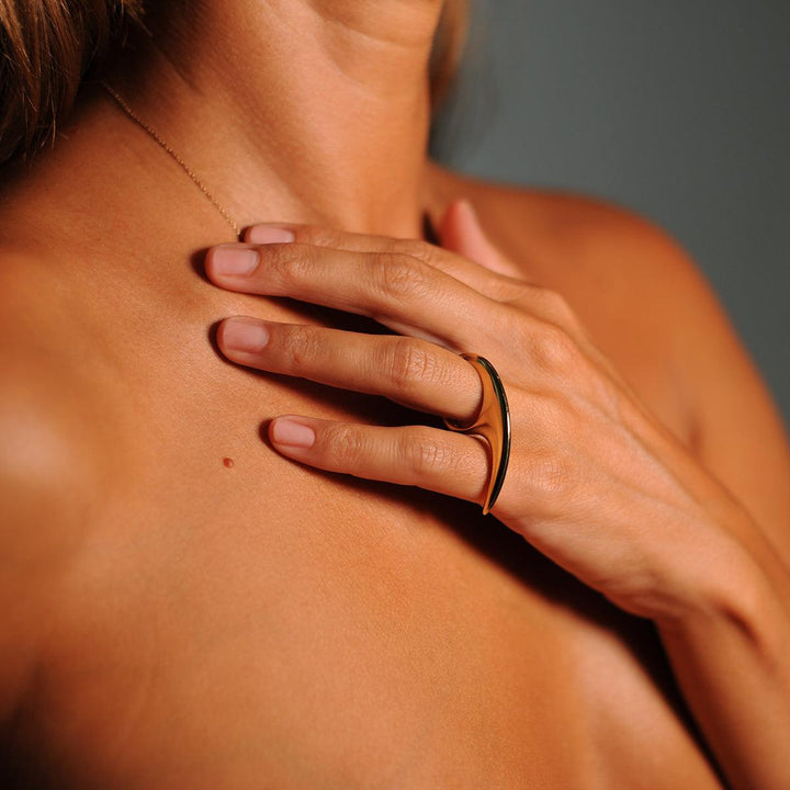 Medium Slice Ring Gold Bronze