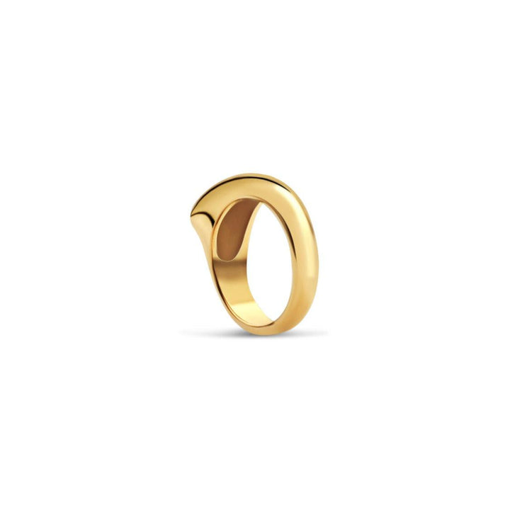 Small Crescent Ring Gold Bronze