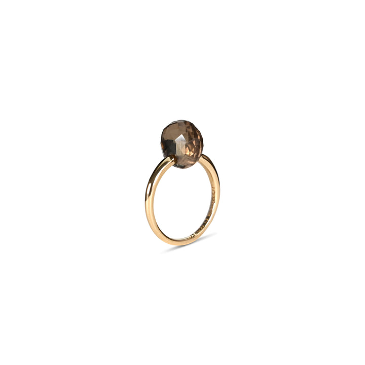 Mini Aurora Ring with Smoky Topaz in 18K Gold