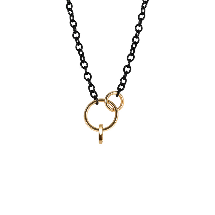 Big Love Chain Necklace in 18K Gold and Blackened Sterling Silver