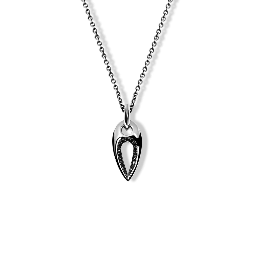Black Diamond Seeker Pendant Silver Necklace