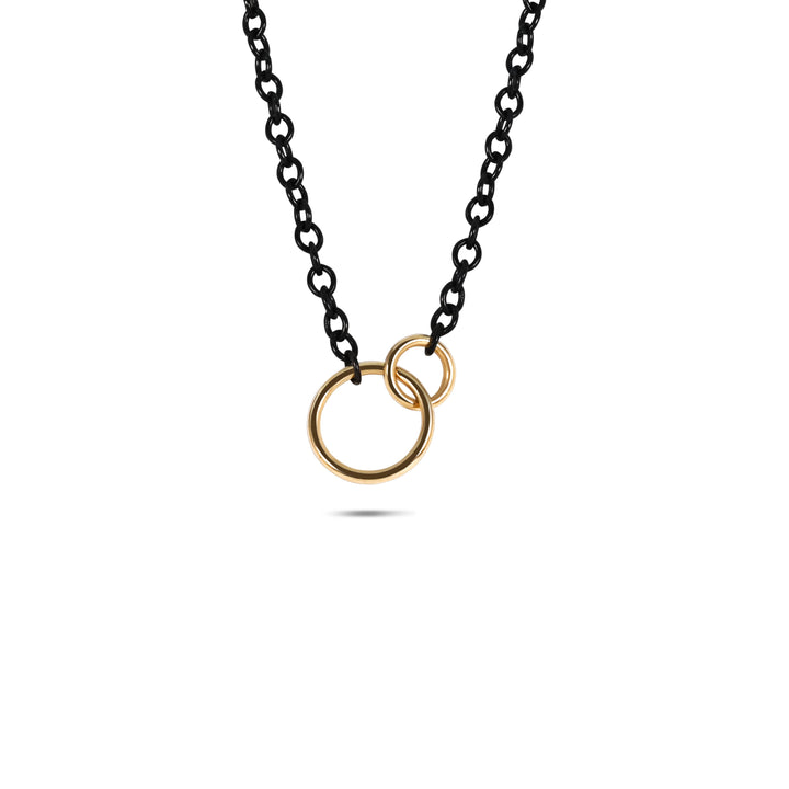 Big Love Chain Necklace in 18K Gold and Blackened Sterling Silver