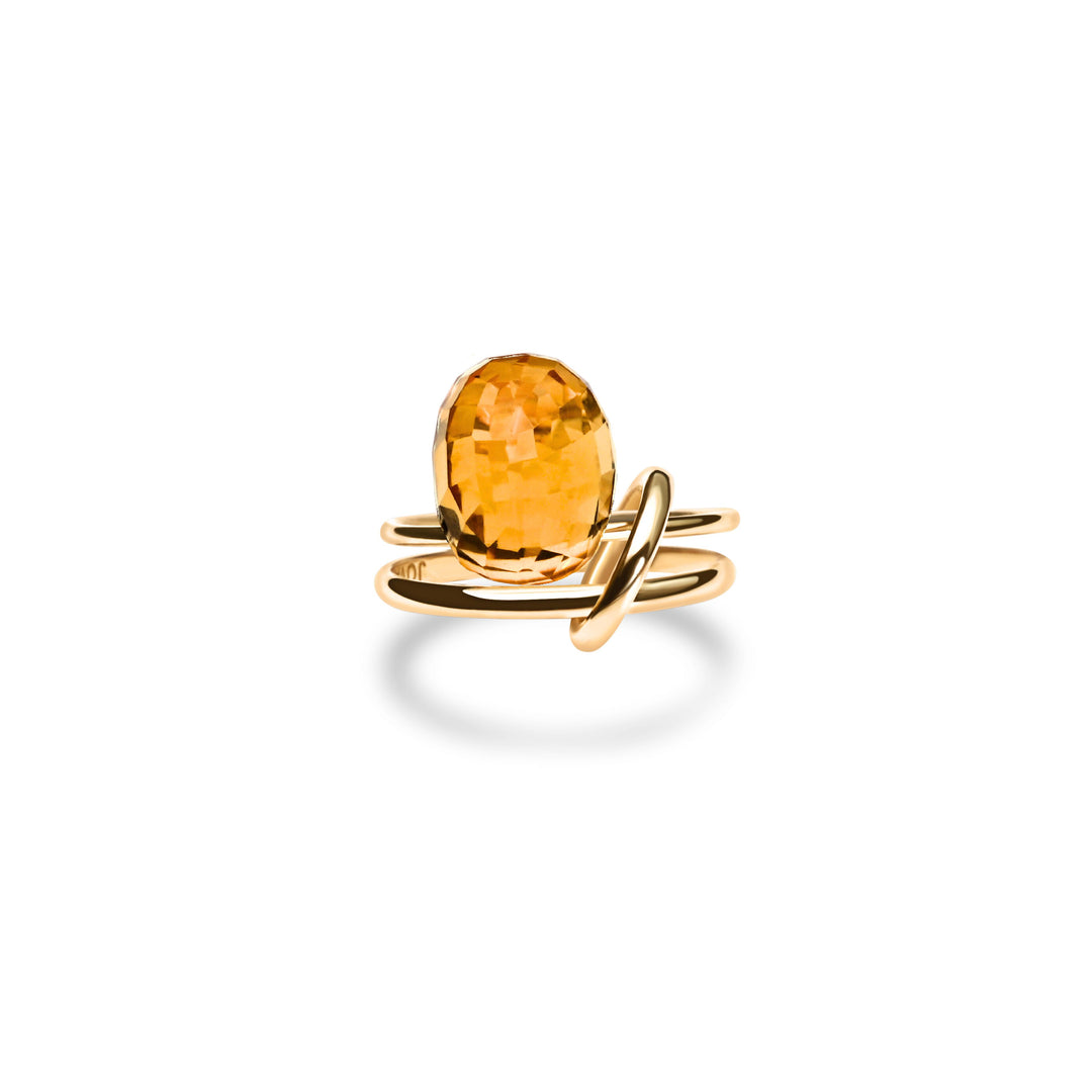 Gypsy Charmer Ring with Citrine in 18K Gold