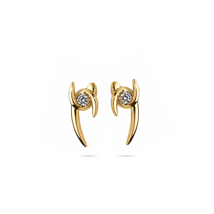 Interlock White Diamond Earrings
