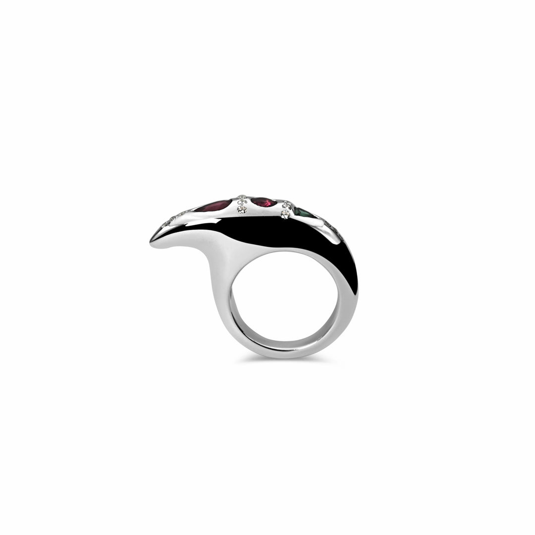 Medium Crescent Andromeda Ring Silver