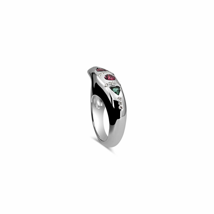 Medium Crescent Andromeda Ring Silver