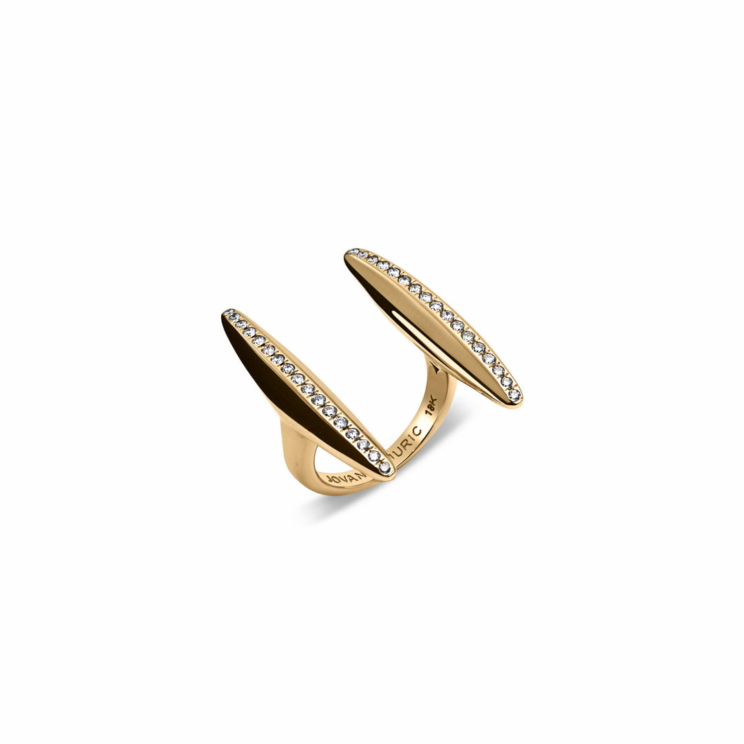 Crevice Diamond Pave Ring 18K