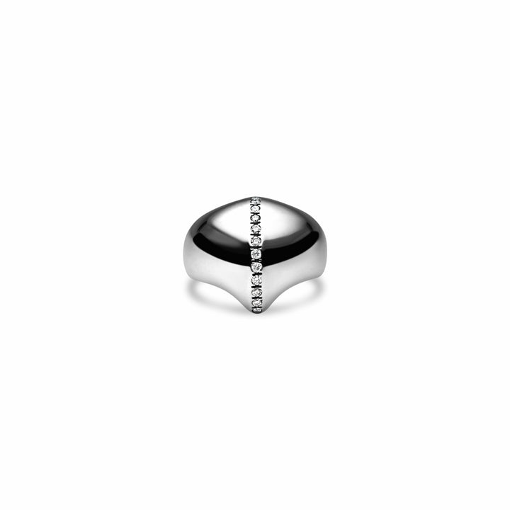 Kiss Signet Diamond Ridge Ring