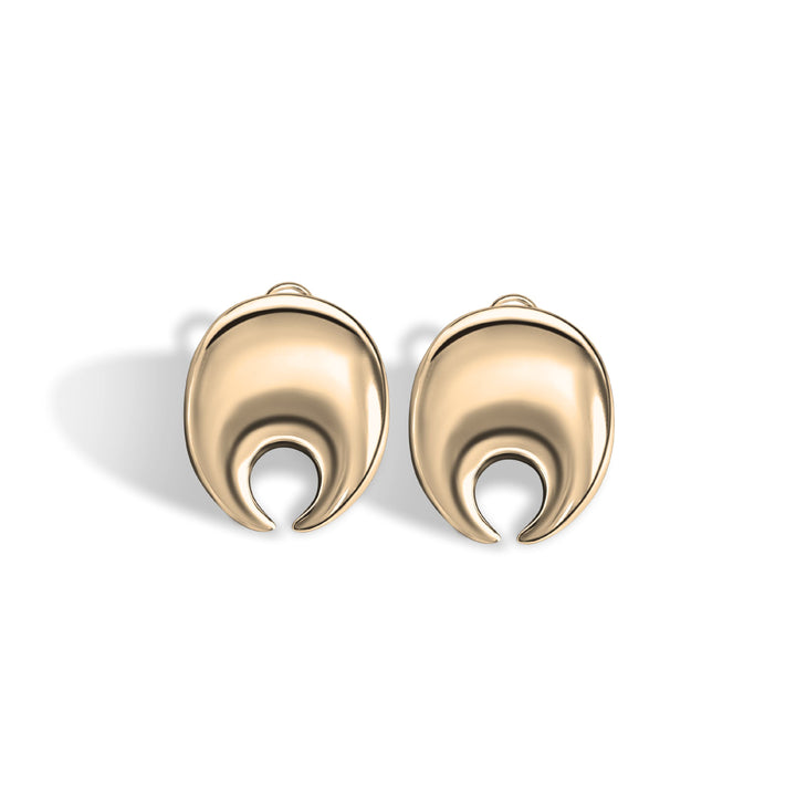 Large Pincher Button Earrings 18K Plated
