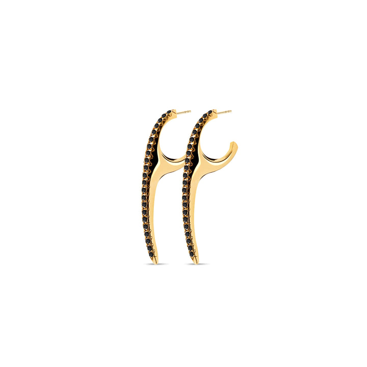 Medium Slice Diamond Hoops 18K