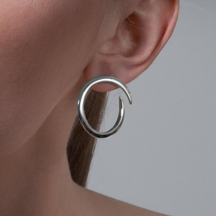Split Frontal Medium Hoop Earrings