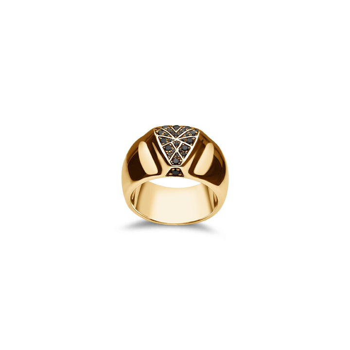 Black Diamond Guardian Ring Gold