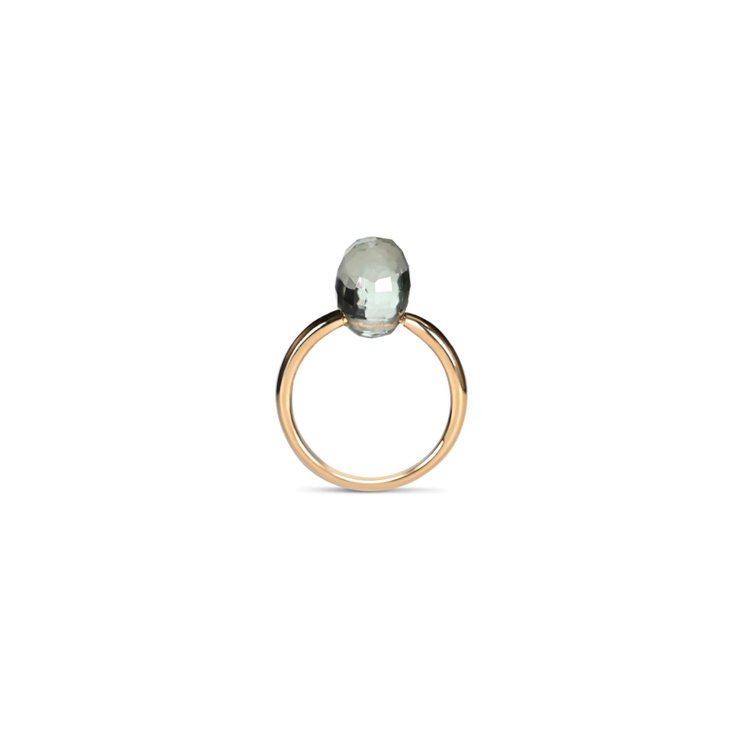 Mini Aurora Ring with Green Amethyst in 18K Gold