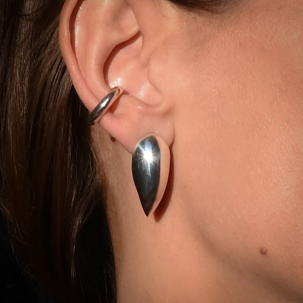 Medium Claw Earrings Silver