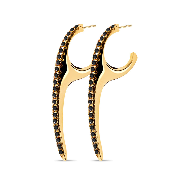 Medium Slice Diamond Hoops 18K