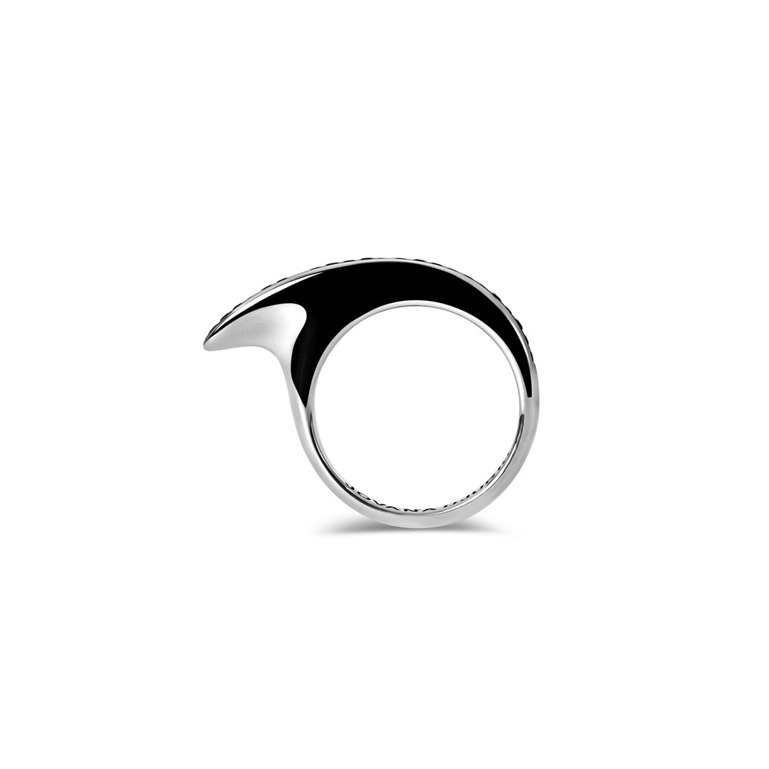 Slice II Black Diamond Pave Ring Silver