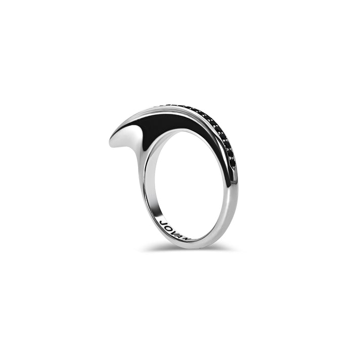 Slice II Black Diamond Pave Ring Silver