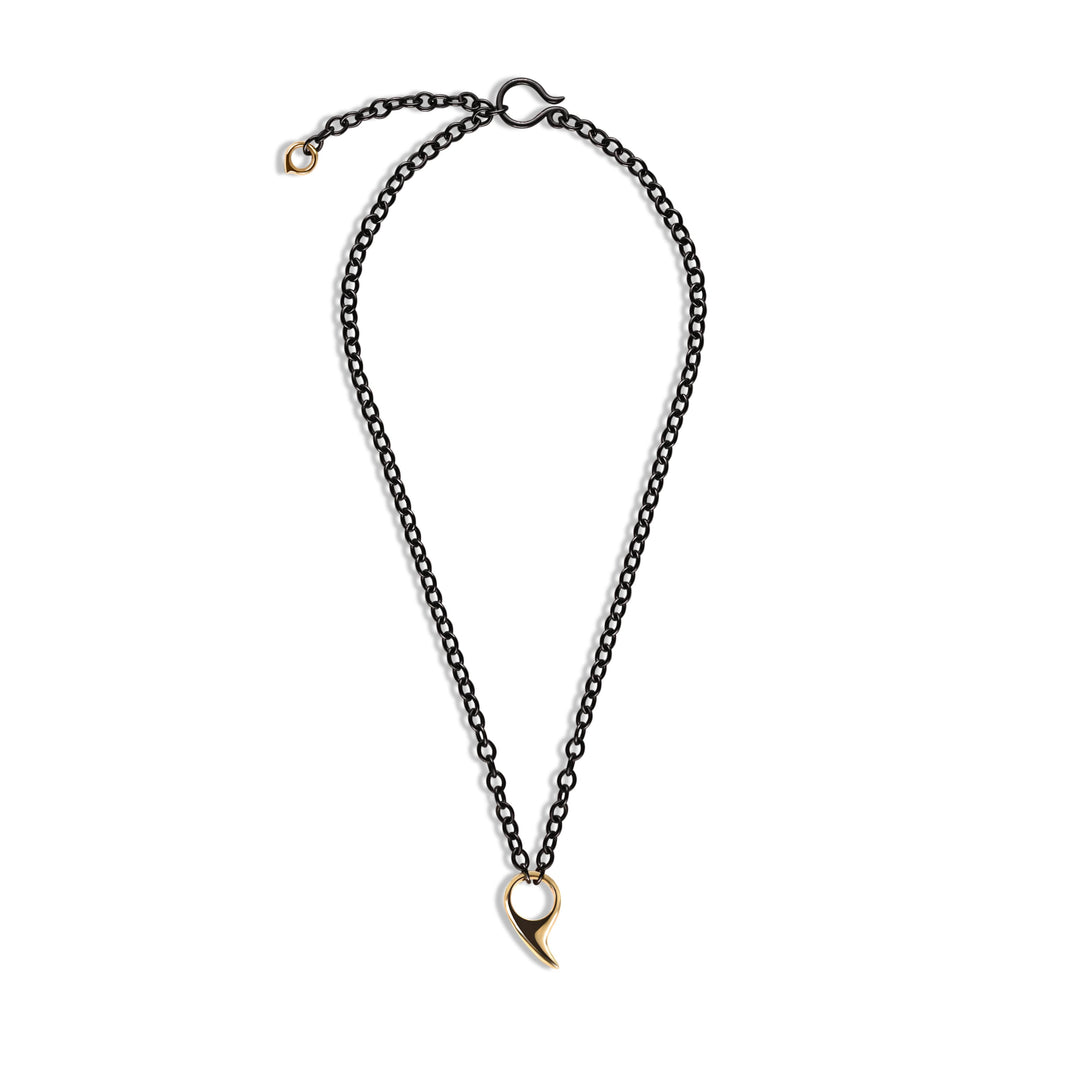 Slice Chain Necklace in 18K Gold and Blackened Sterling Silver