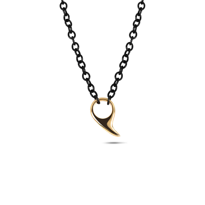 Slice Chain Necklace in 18K Gold and Blackened Sterling Silver