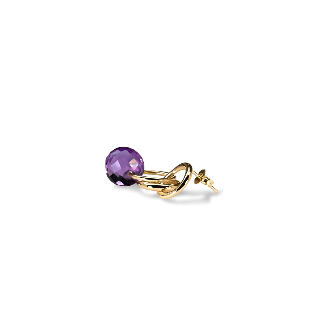 Mini Charmer Earrings with Amethyst in 18K Gold