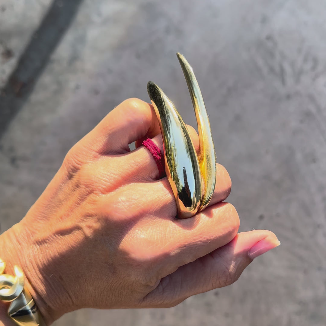 XXLarge Slice Ring Gold Bronze