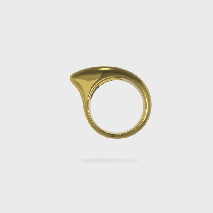 Small Crescent Ring 18K
