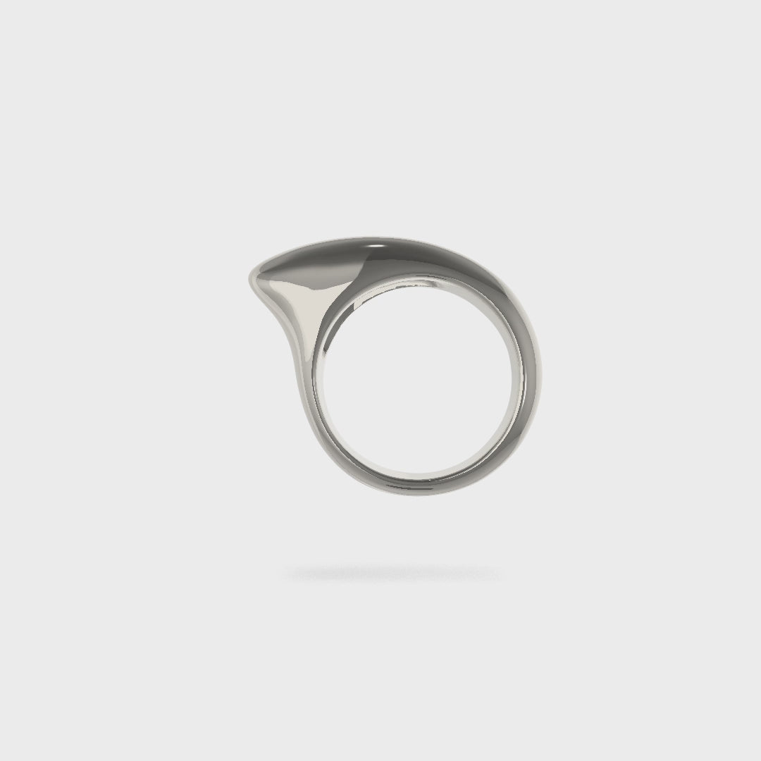 Small Crescent Ring Silver