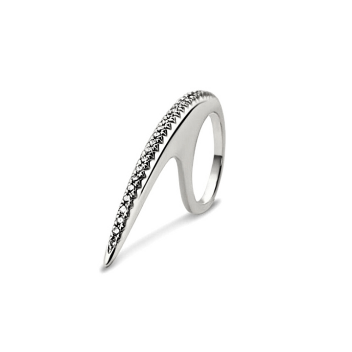 Large Diamond Slice Ring Silver