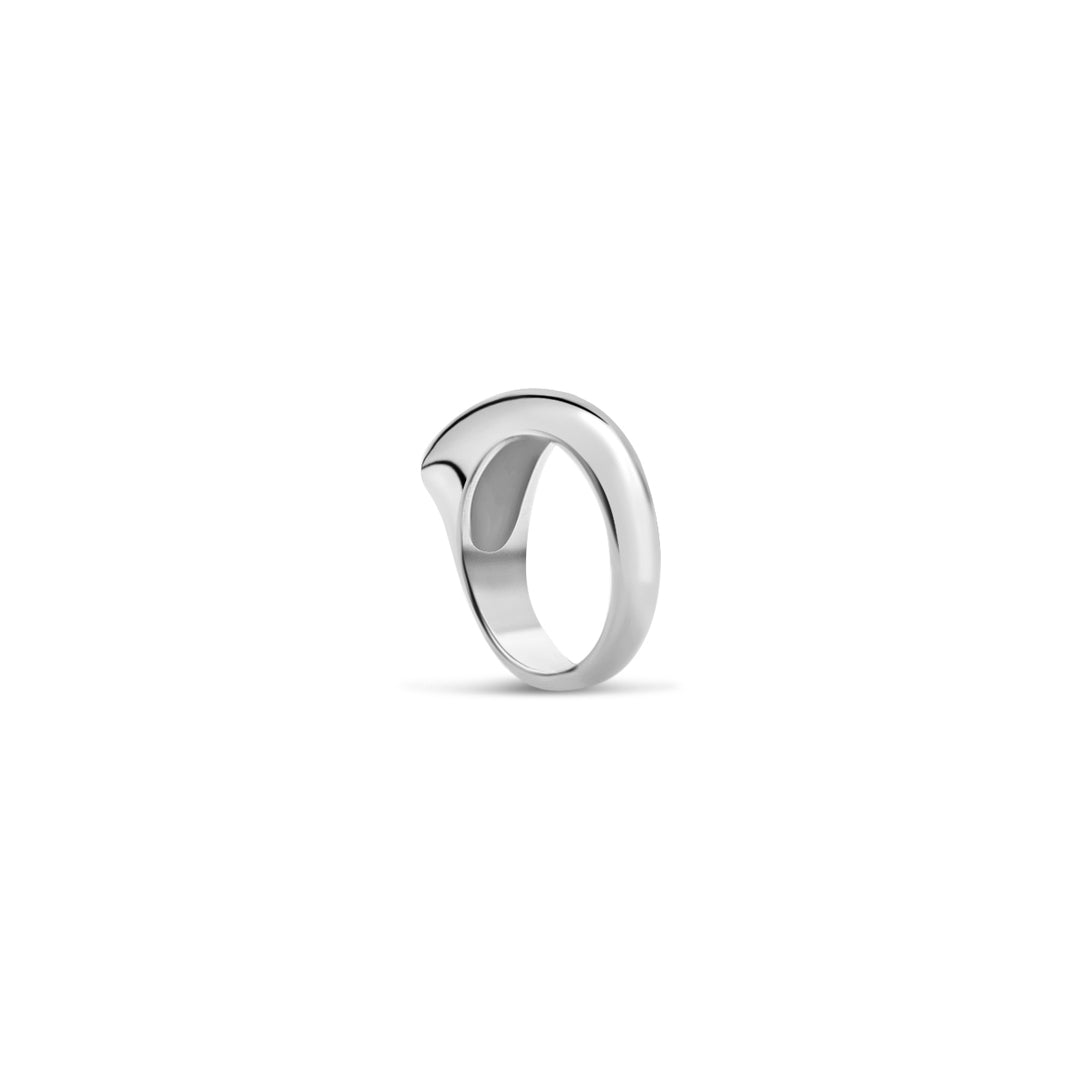 Small Crescent Ring Silver