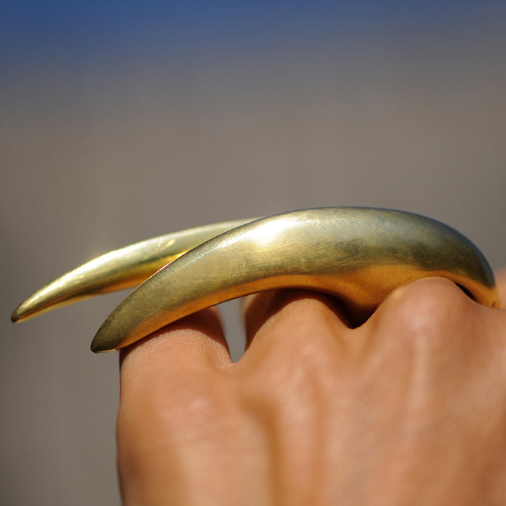 Aligned Gold Bronze Ring Stack